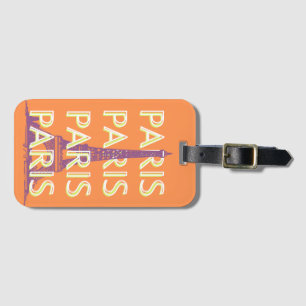 Paris, Travel Art, Retro Travel Art Luggage Tag