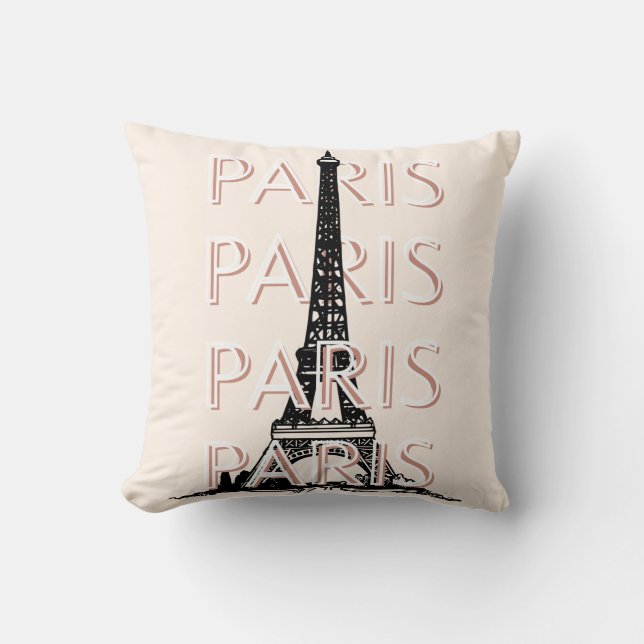 Paris Travel Art, Travel Art, Pastel, Minimalist Cushion (Front)