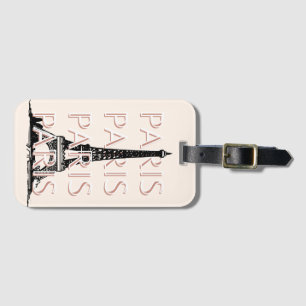 Paris Travel Art, Travel Art, Pastel, Minimalist Luggage Tag