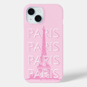 Paris Travel Art, Travel Art, Preppy Art, Pink iPhone 15 Case