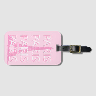 Paris Travel Art, Travel Art, Preppy Art, Pink Luggage Tag