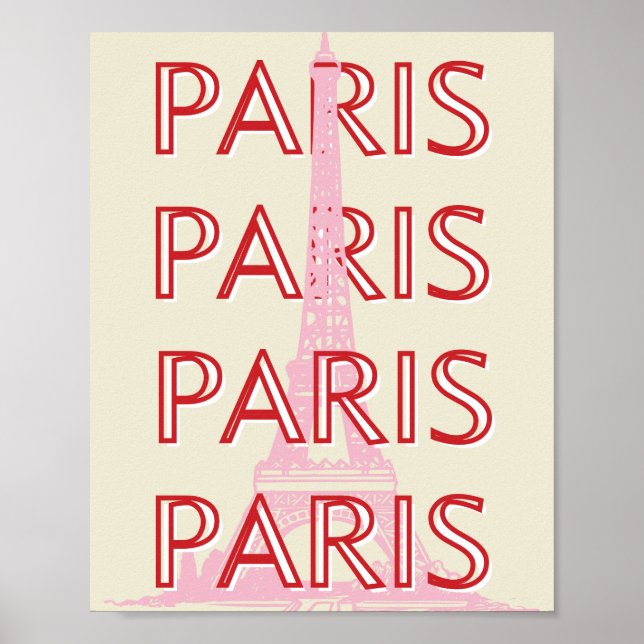 Paris Travel Art, Travel Art, Preppy, Minimalist Poster (Front)