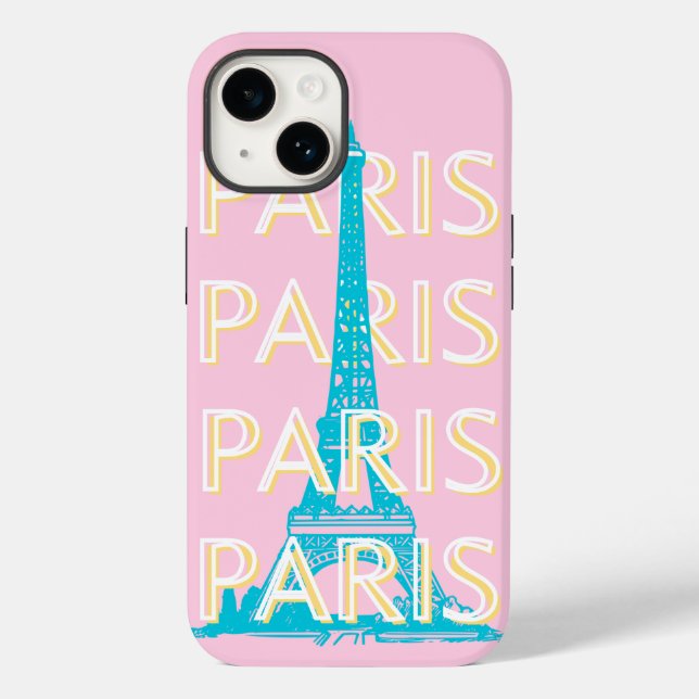 Paris Travel Art, Travel Art, Preppy, Pink Case-Mate iPhone Case (Back)