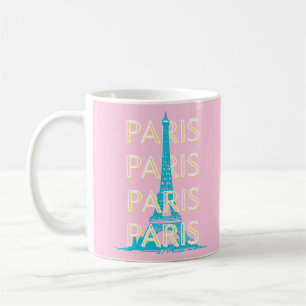 Paris Travel Art, Travel Art, Preppy, Pink Coffee Mug