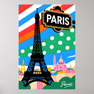 Paris Travel Pop Art Poster