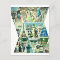 Paris Trendy Triangle Photo Collage - Postcard