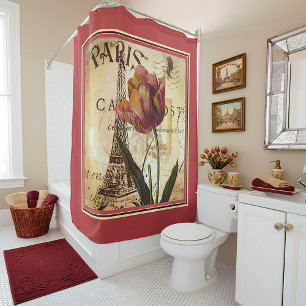 Paris tulip shower curtain