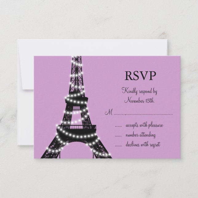 Paris Twinkles RSVP (purple) (Front)