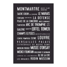 Paris typographic poster, grey