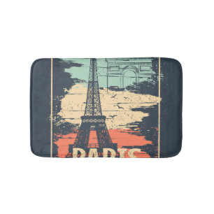 Paris typography: abstract Eiffel poster. Bath Mat