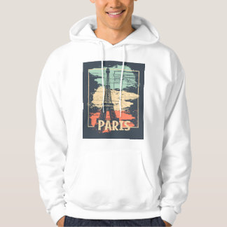 Paris typography: abstract Eiffel poster. Hoodie