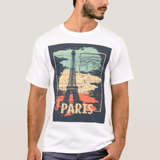 Paris typography: abstract Eiffel poster. T-Shirt