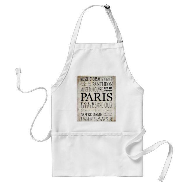 Paris Typography - Subway Style Standard Apron (Front)