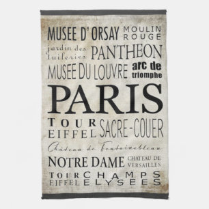 Paris Typography - Subway Style Tea Towel