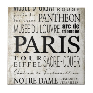 Paris Typography - Subway Style Tile