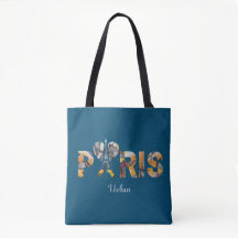 Paris Urban Art Tote Bag – Eiffel Tower Typography