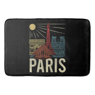 Paris Vacation, France Holiday, Eiffel Tower, Love Bath Mat