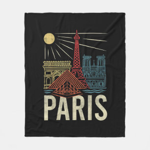 Paris Vacation, France Holiday, Eiffel Tower, Love Fleece Blanket