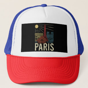 Paris Vacation, France Holiday, Eiffel Tower, Love Trucker Hat