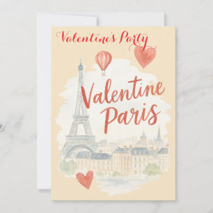 Paris Valentine Invitation with Eiffel Tower