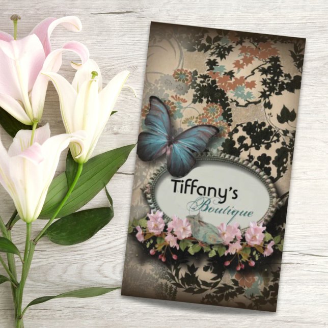 Paris victorian floral french butterfly business card (Paris victorian floral french butterfly business card)