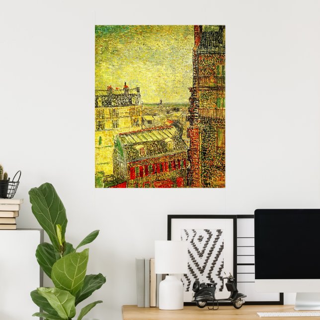 Paris View from Vincent's Room by Vincent van Gogh Poster (Home Office)
