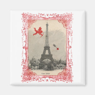 Paris Vintage Cupid Valentine Magnet