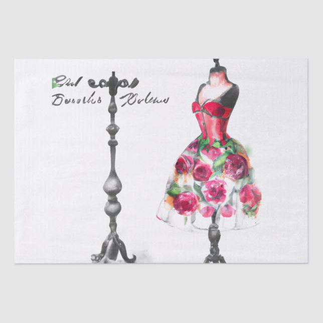 Paris Vintage Dress Form Tissue Paper (Front)