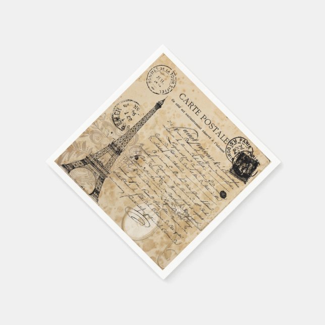 Paris Vintage Eiffel Tower Napkin (Corner)