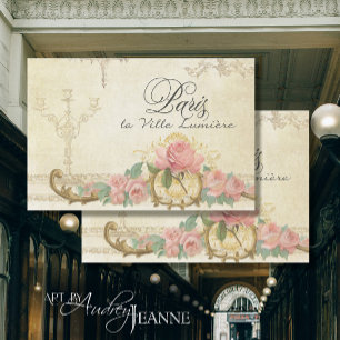 Paris Vintage Floral Script Ephemera Decoupage Tissue Paper