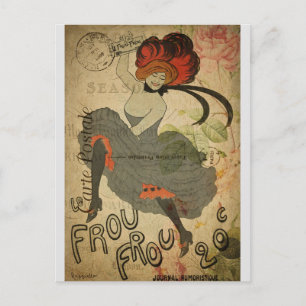 Paris Vintage French Can-Can Dancer Postcard
