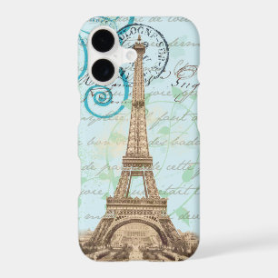 Paris Vintage French Writing Aqua iPhone 7 Case