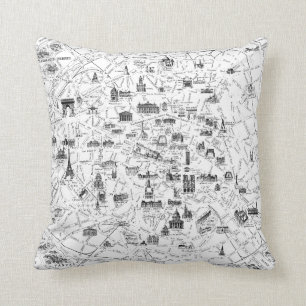 Paris Vintage Map Cushion