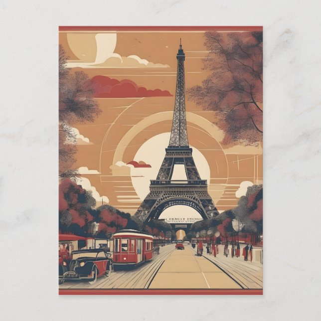 Paris vintage painting postcard (Front)