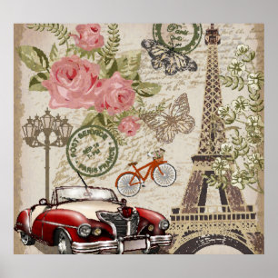 Paris Vintage: Postcard Style Poster
