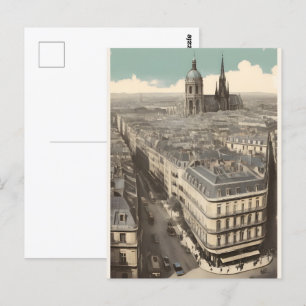 Paris vintage poster postcard