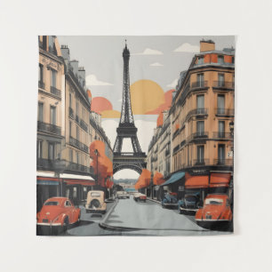 Paris vintage poster tapestry
