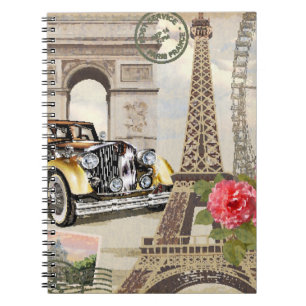 Paris vintage poster. vintage, poster, paris, old, notebook