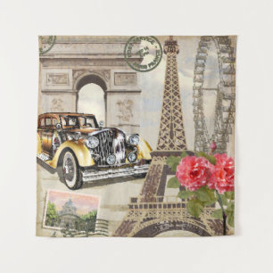 Paris vintage poster. vintage, poster, paris, old, tapestry