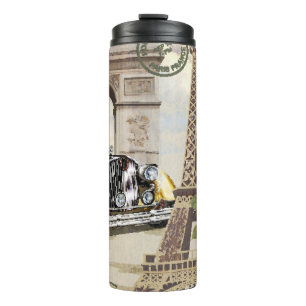 Paris vintage poster. vintage, poster, paris, old, thermal tumbler