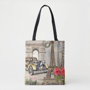 Paris vintage poster. vintage, poster, paris, old, tote bag