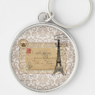Paris Vintage Shabby Chic Eiffel Tower Key Ring
