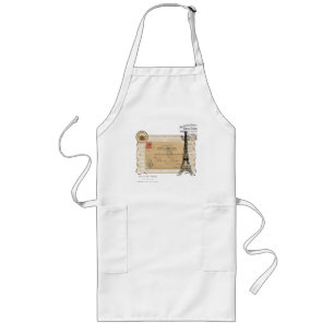 Paris Vintage Shabby Chic Eiffel Tower Long Apron