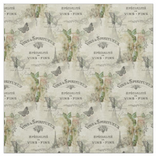 Paris Vintage Wine and Roses Fabric