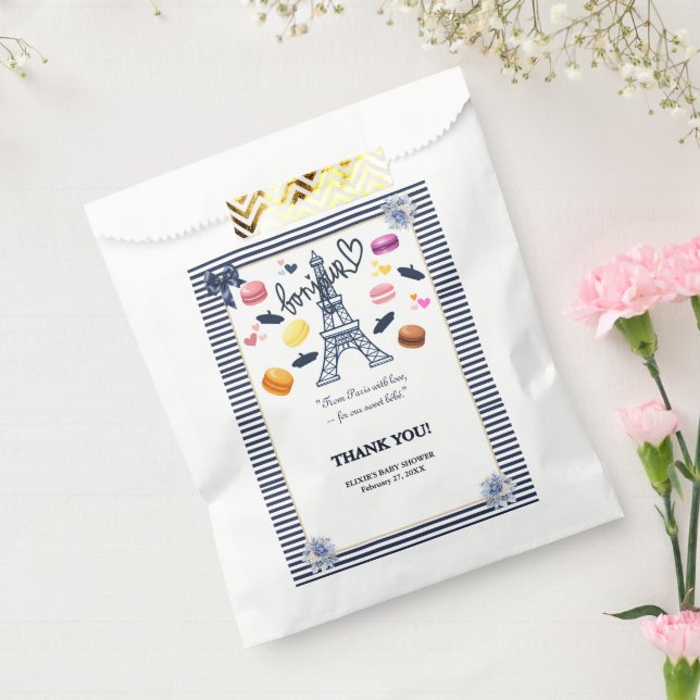Paris w/ Love for Our Sweet Bebe Baby Shower  Favour Bags (Sealed)