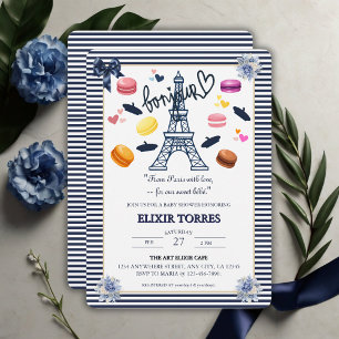 Paris w/ Love for Our Sweet Bebe Baby Shower  Invitation