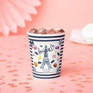 Paris w/ Love for Our Sweet Bebe Baby Shower  Paper Cups