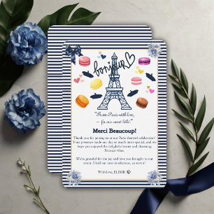 Paris w/ Love for Our Sweet Bebe Baby Shower Thank You Card