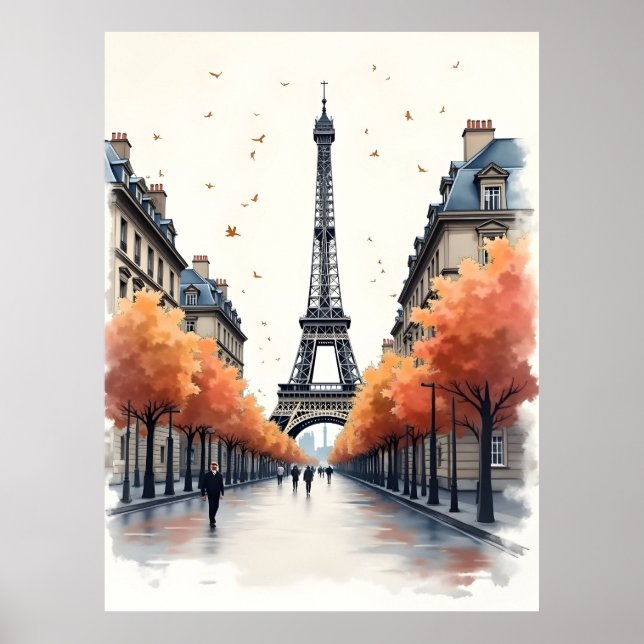 Paris watercolor art poster (Front)