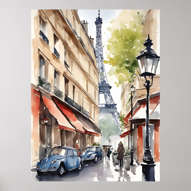 Paris watercolor art poster (Front)